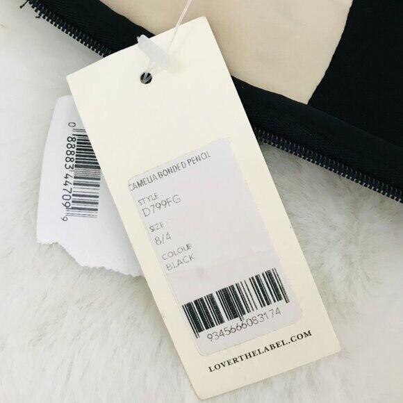 LOVER Revolve Camelia Bonded Pencil Dress Black Cocktail, 8 -NWT - Picture 10 of 11